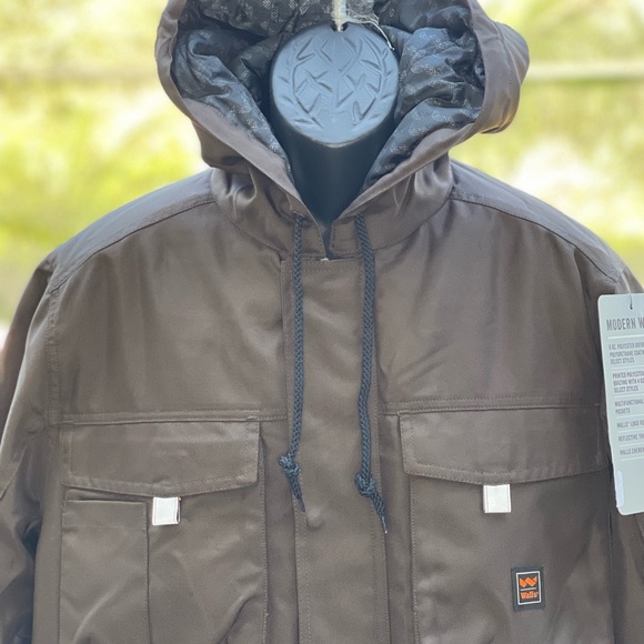 WALLS MODERN WORK INSULATED HOODED COAT (M) BROWN - Picture 7 of 12